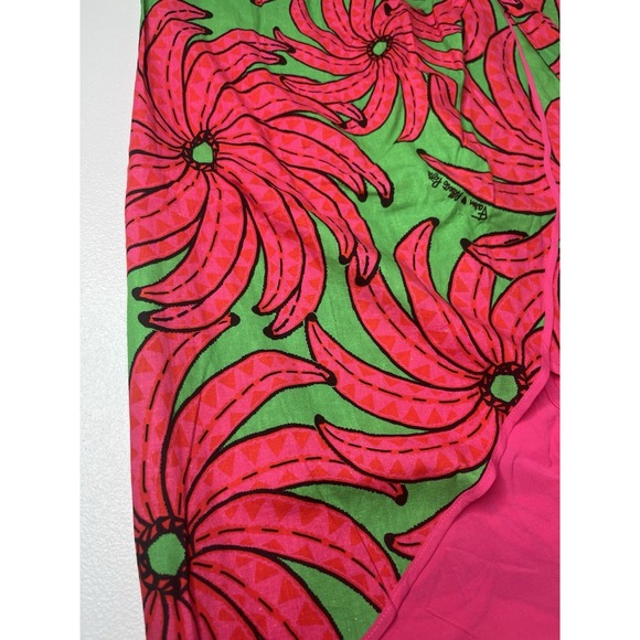 Farm Rio Banana Pitta Midi Skirt Pink Green Size Large NWT Faux Wrap - Picture 2 of 10